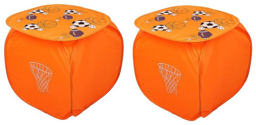 

Shree Jee Nylon Orange Laundry Basket ( Set of 2 )