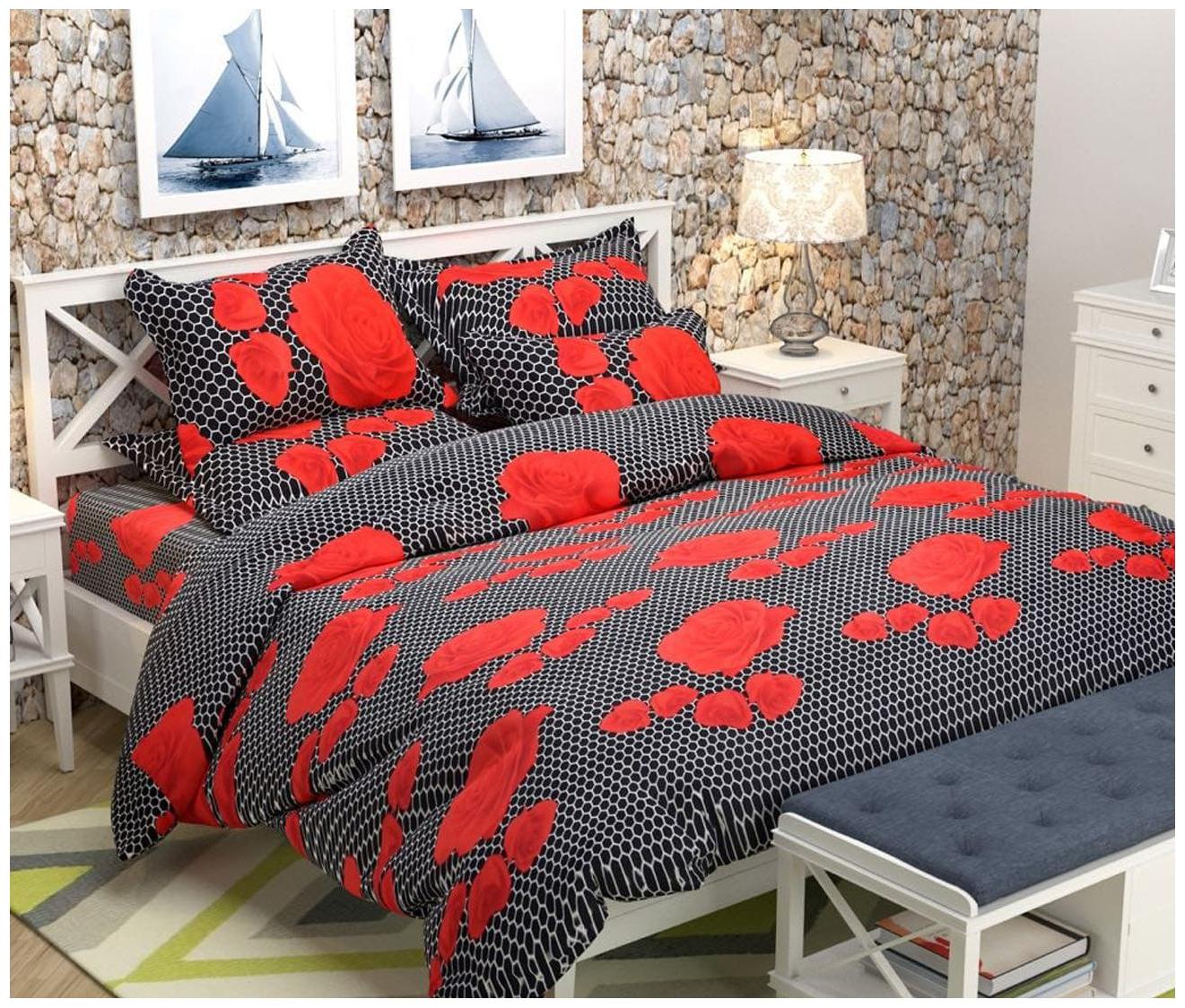 

Shree Jee Cotton 3D Printed King Size Bedsheet 144 TC ( 1 Bedsheet With 2 Pillow Covers Grey )