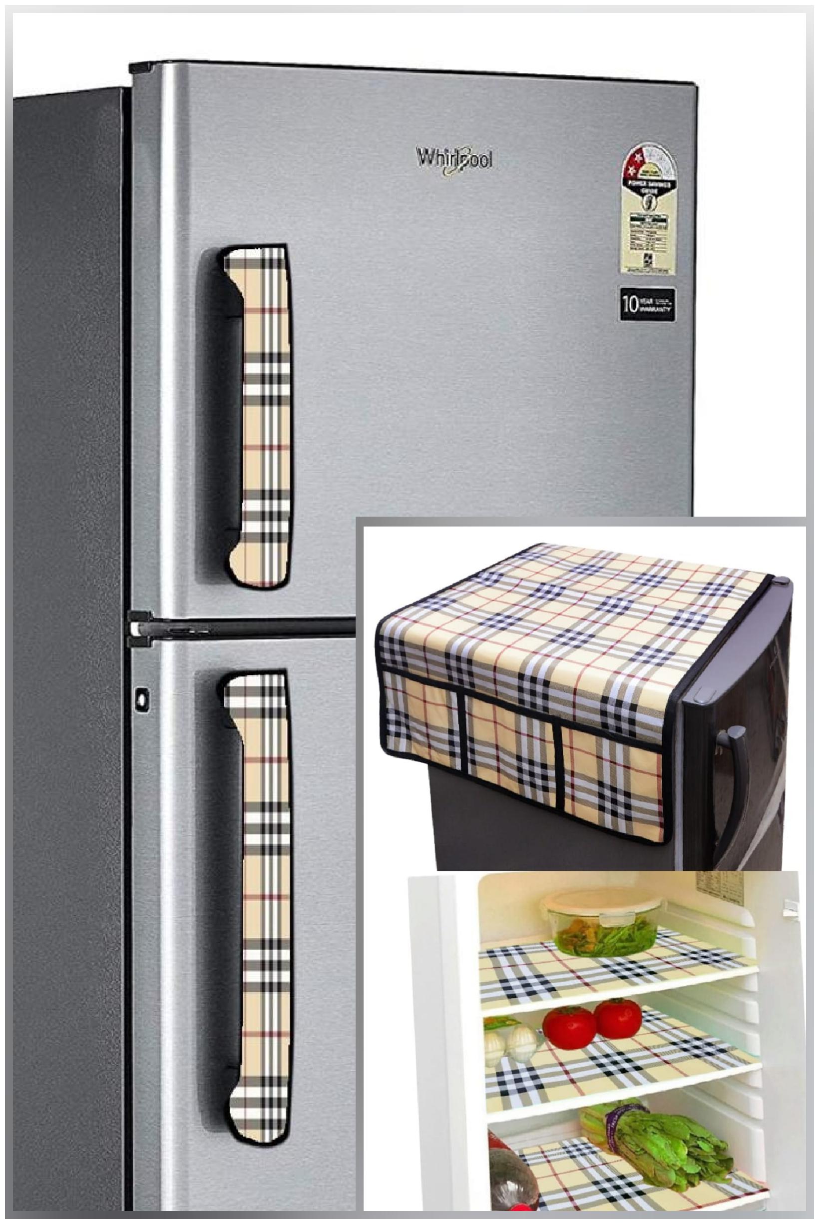 

Shree Jee Printed 1 pc Refrigerator top cover 3 pcs Refrigerator Mats 2 pcs Fridge Handle Cover(Pack of 6))