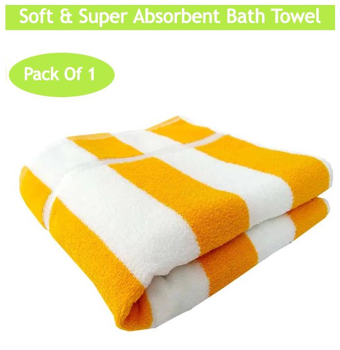 

Shree Jee 400 GSM Cotton Bath Towel ( 1 Piece Yellow White )