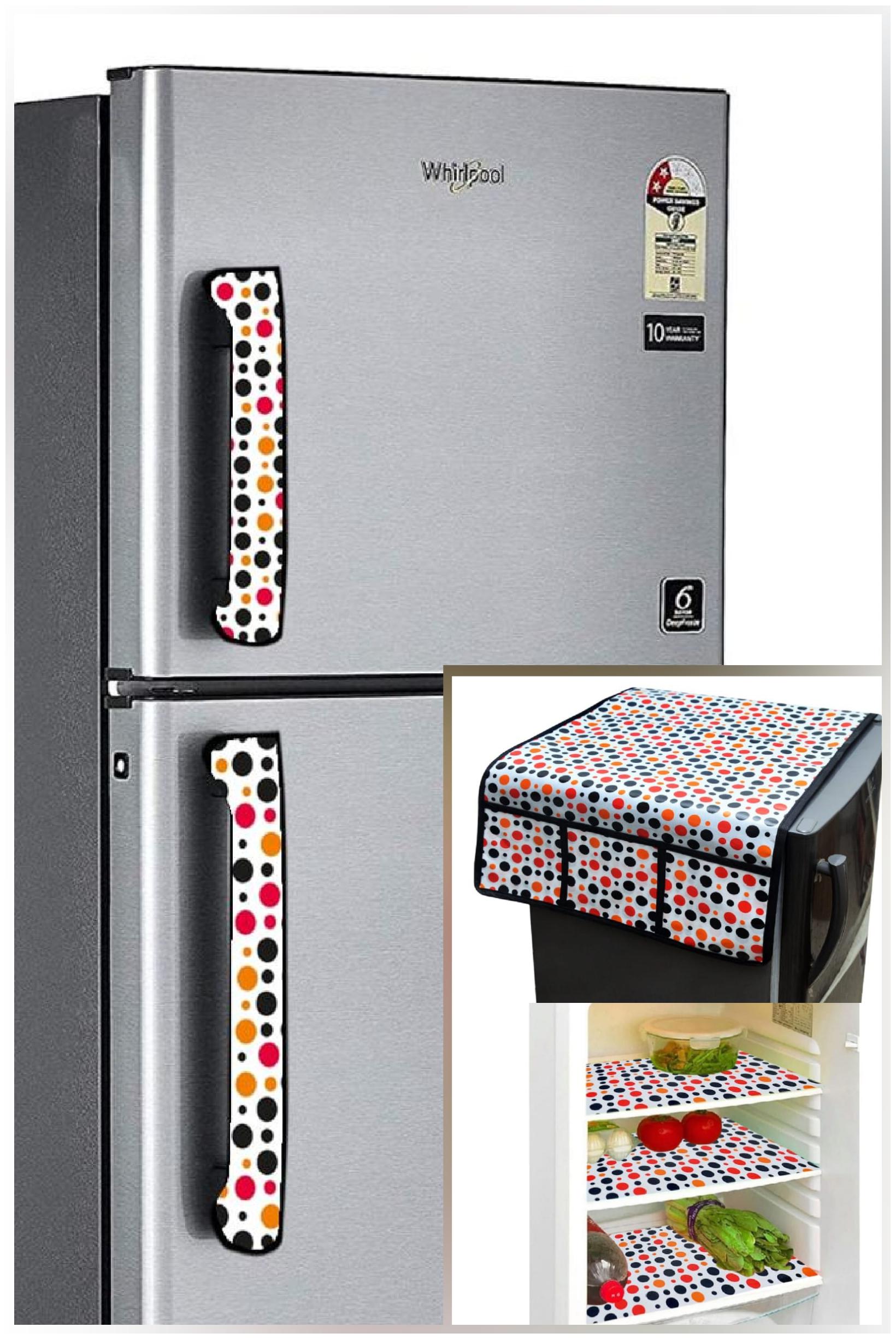 

Shree Jee Printed 1 pc Refrigerator top cover 3 pcs Refrigerator Mats 2 pcs Fridge Handle Cover(Pack of 6))