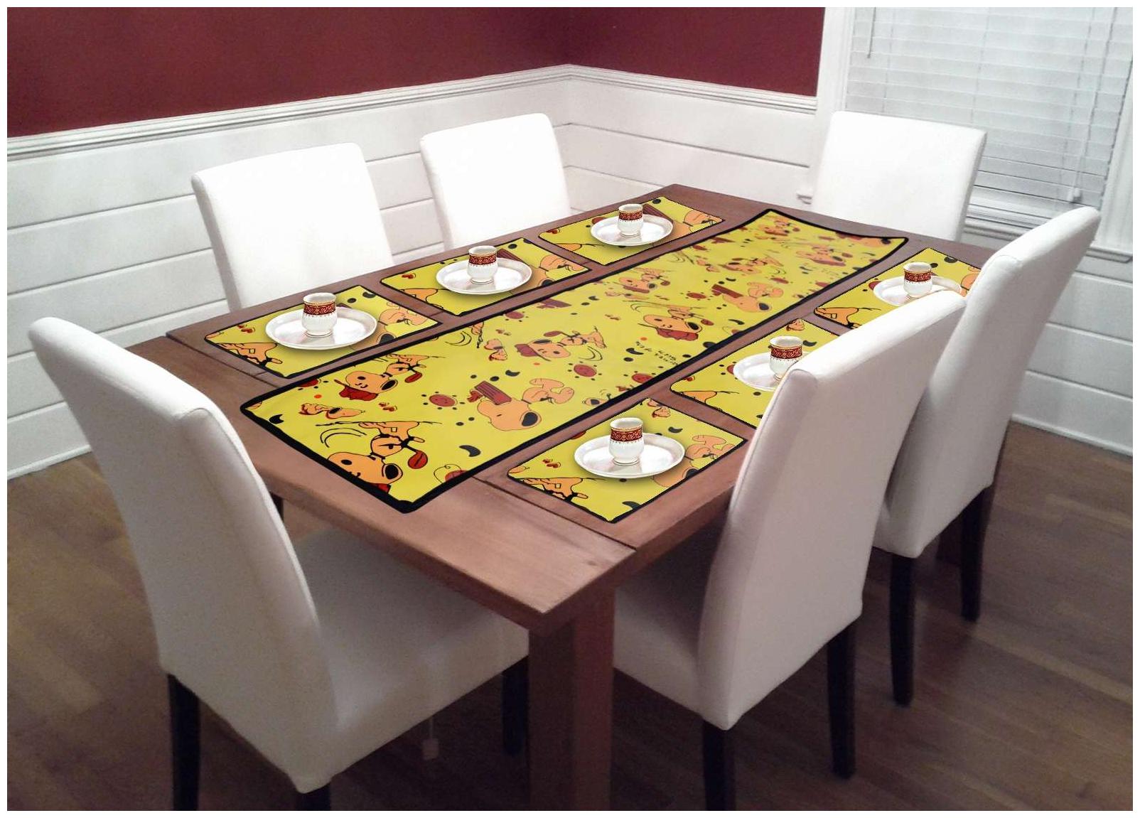 

Shree Jee PVC Mat with Table Runner (Pack of 7))