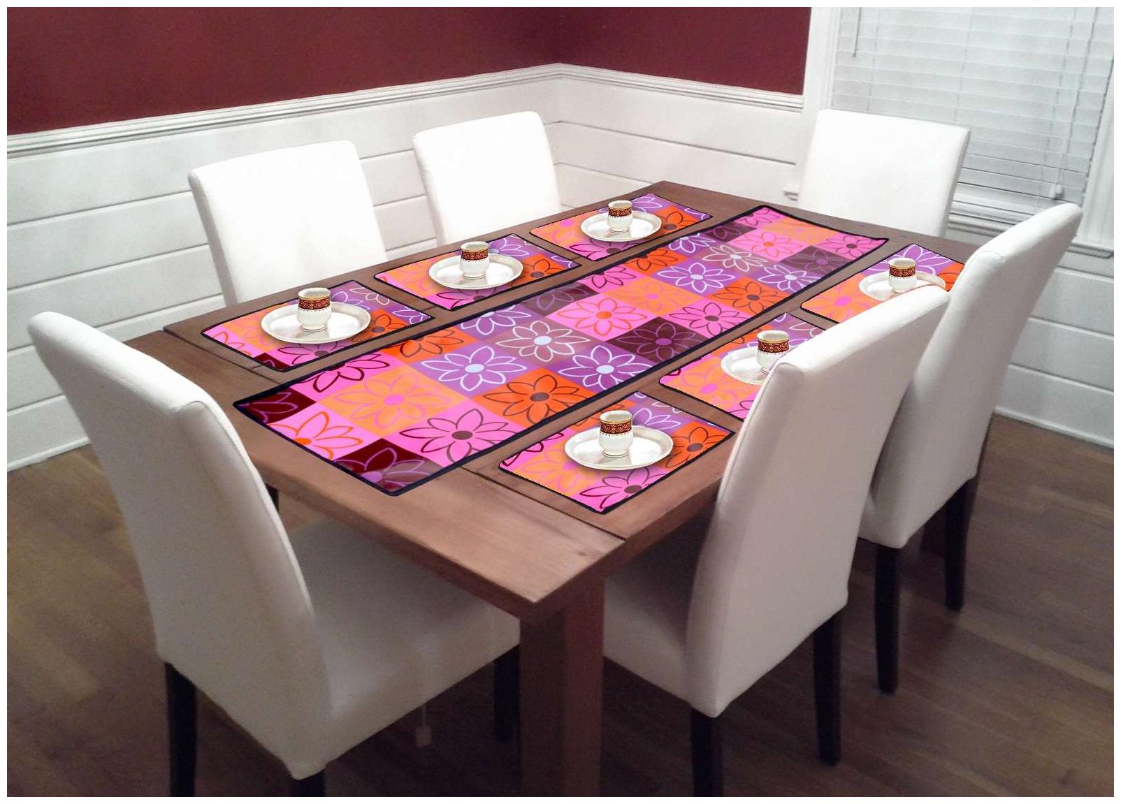 

Shree Jee PVC Mat with Table Runner (Pack of 7))