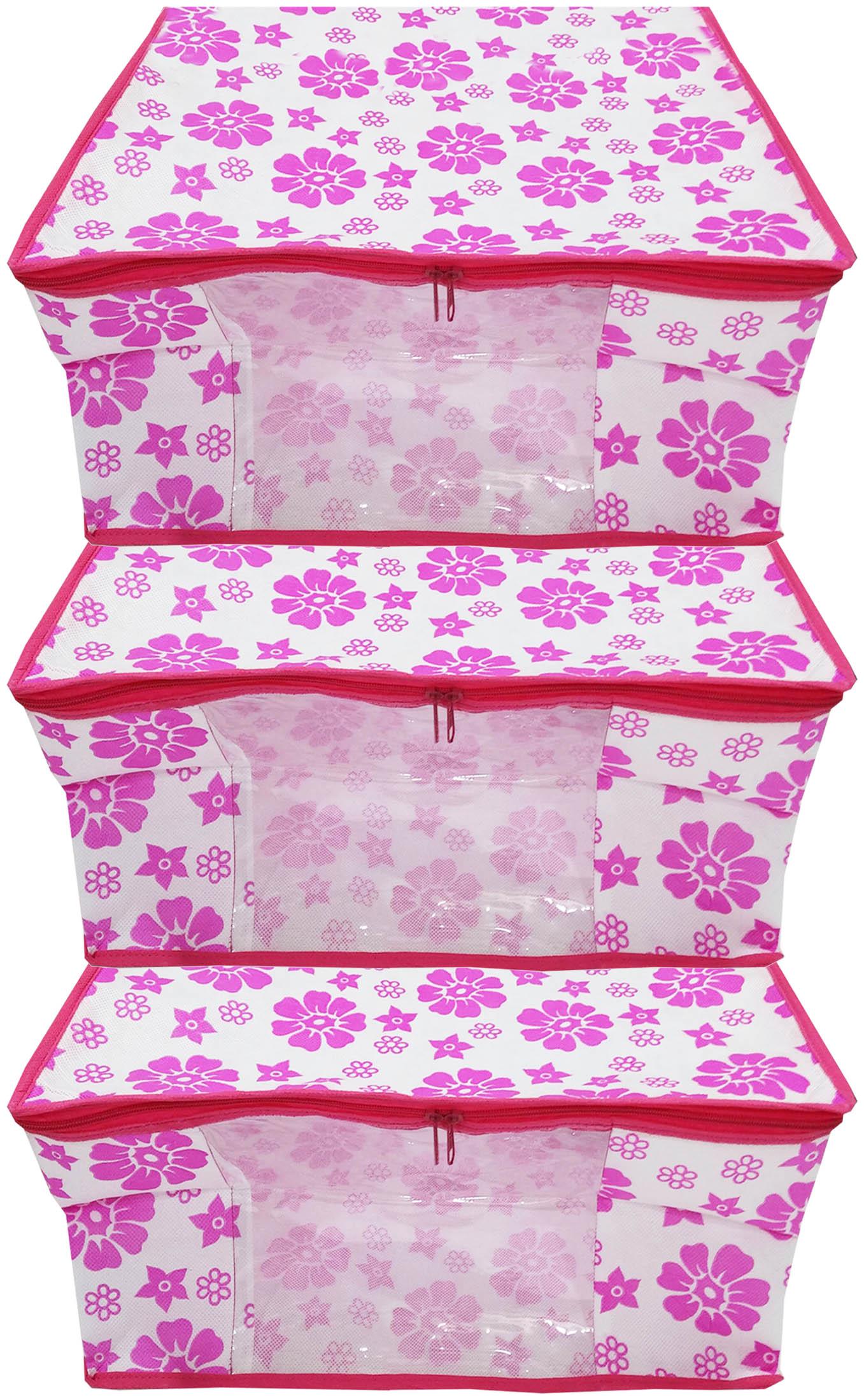 

Shree Shyam Products Plastic Flower Printed Box Saree Cover Storage Cover
