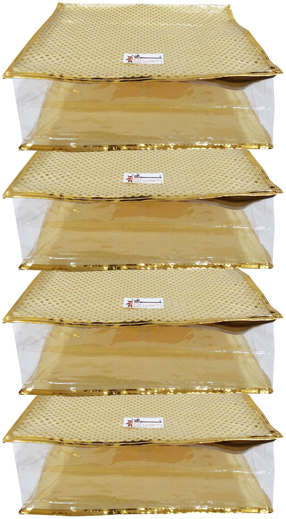 

Shree Shyam Products Golden Dot Soft Plastic Box Saree Cover 4 pcs Set