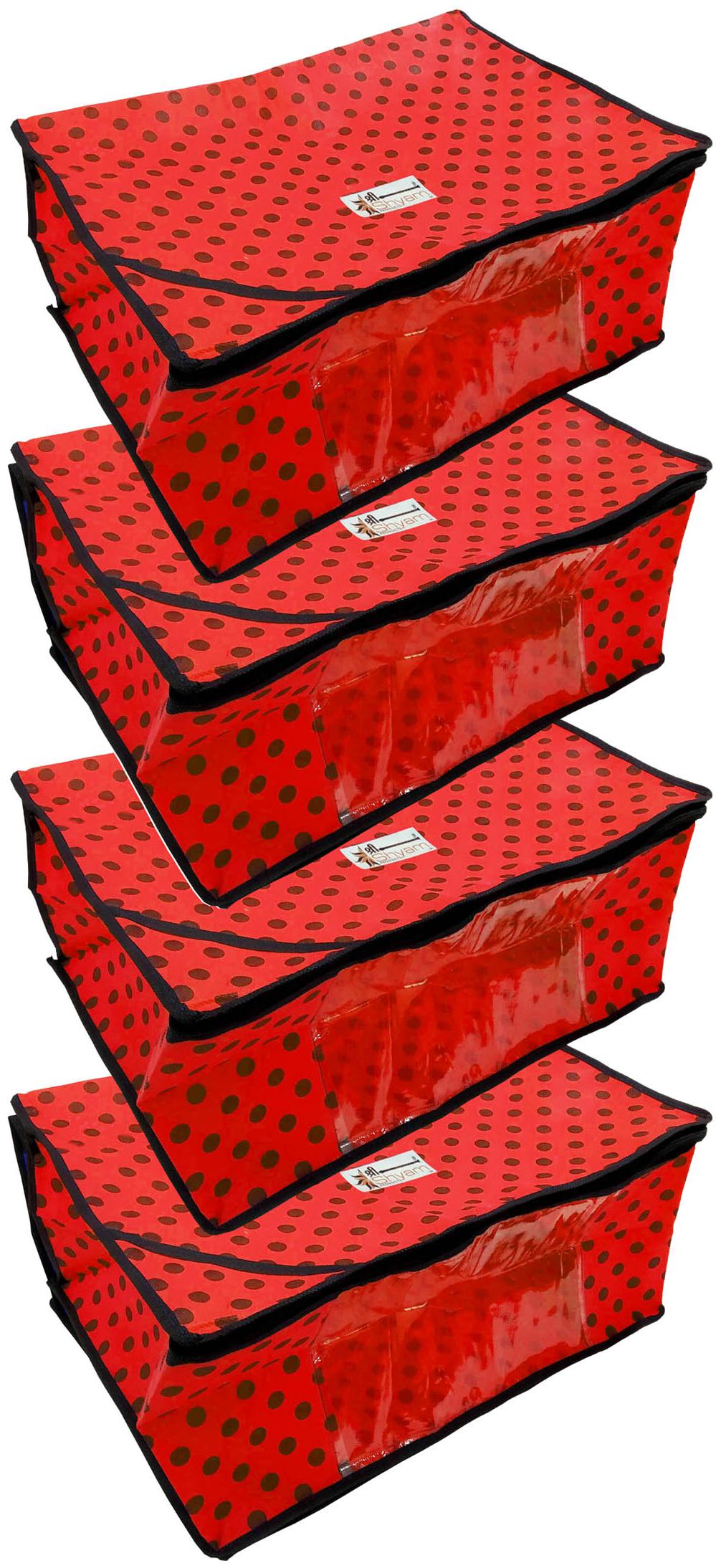 

Shree Shyam Products Polka Print Box Yellow Red Cover 4 Pcs Set