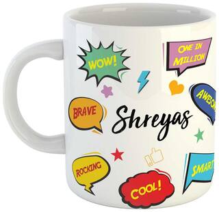 Shreyas Name Printed Ceramic Coffee Mug. Best Gift For Birthday by AshvahTM