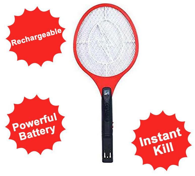 

Shrines Mosquito Racket Rechargeable Mosquito Repellent Killer With Led Assorted Colour And Design (Set of 1)