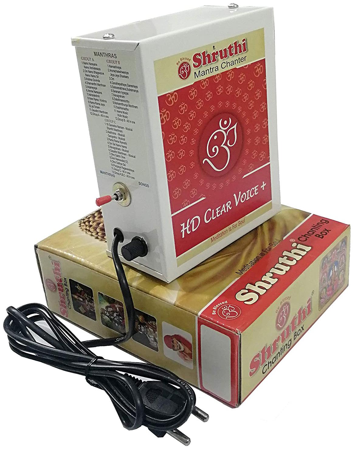 

Shruthi HD Voice Clear Excellent Clarity Rugged Metal Chanting Box with Devotional Songs Player with Chanting 2N1 Mantra Songs (Mixed)
