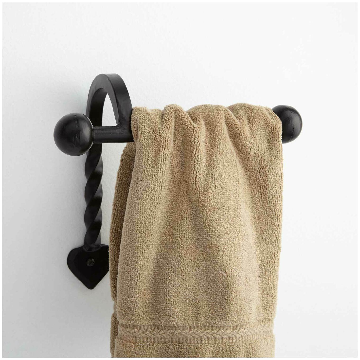 

Signature Hardware Gothic Collection Cast Iron Hand Towel Holder in Matte Black
