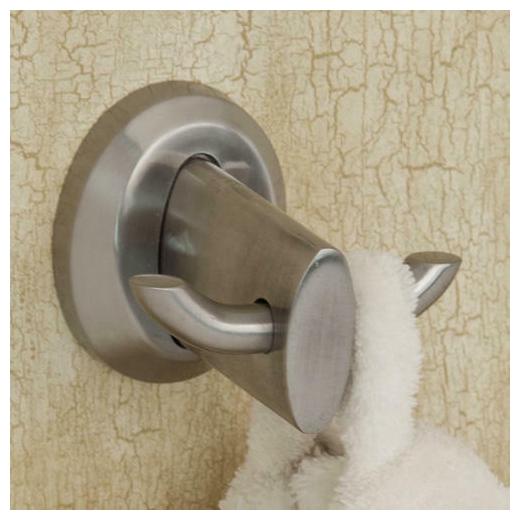

Signature Hardware Stansfield Double Robe Hook in Brushed Nickel