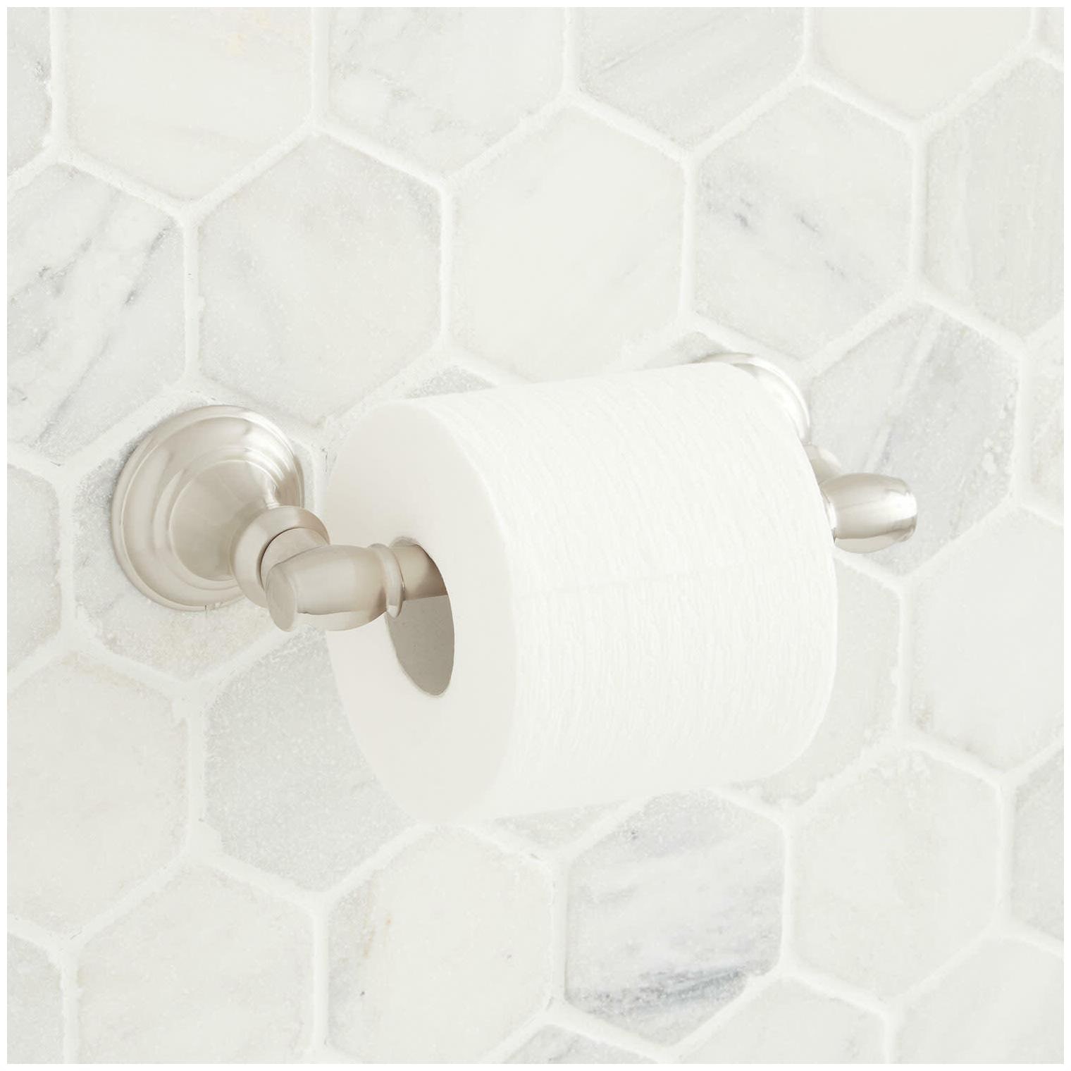 

Signature Hardware 948235 Beasley Single Post Toilet Paper Holder - Nickel