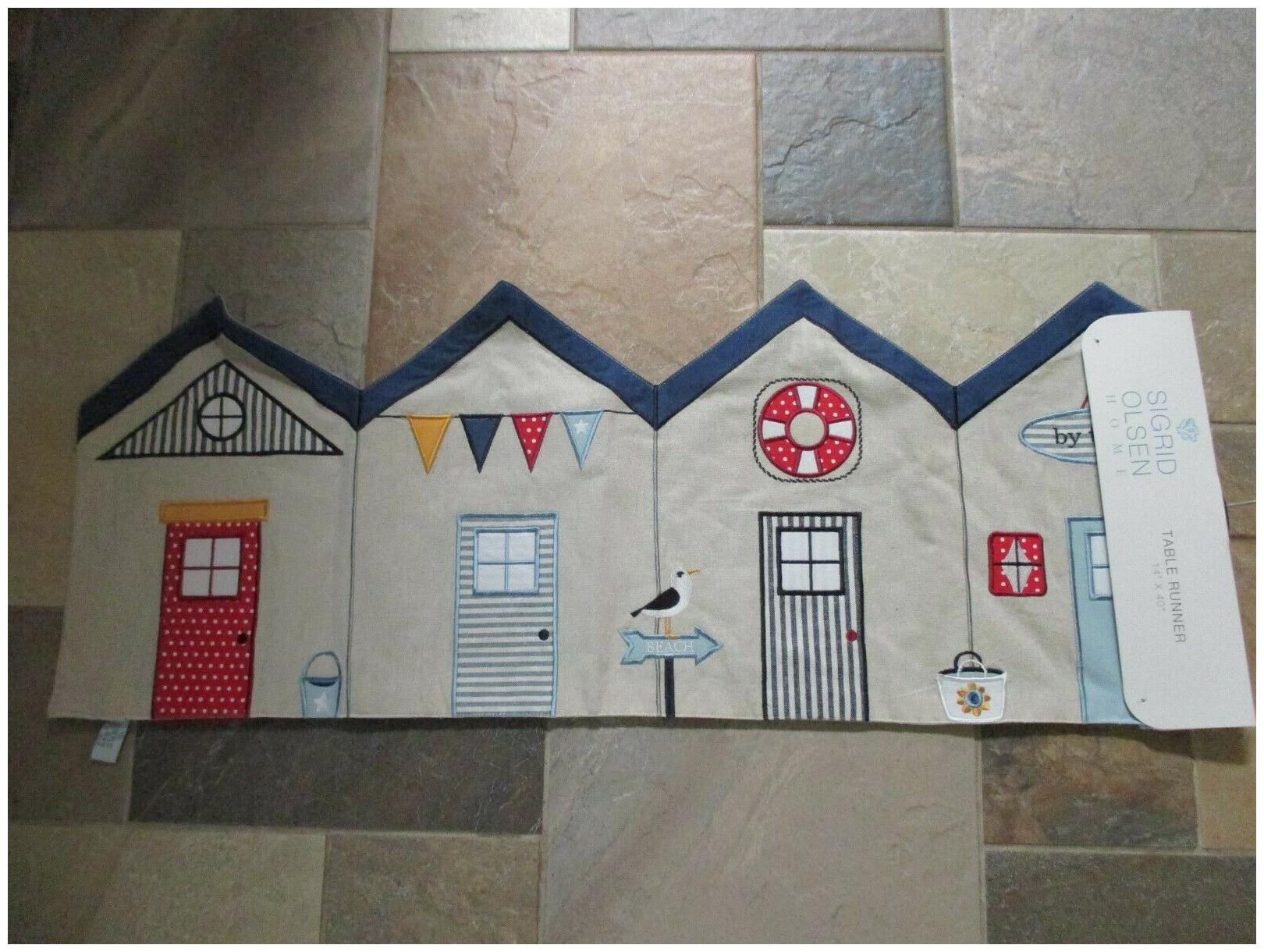 

SIGRID OLSEN Seaside Coastal Nautical 14x40 Embroidered Appliqued Table Runner