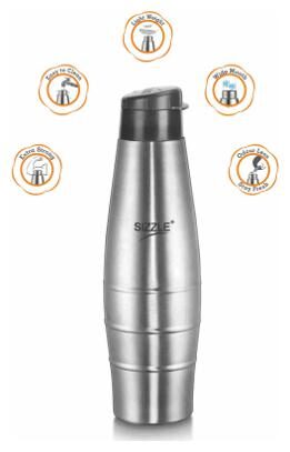 

Sizzle Stainless Steel Grey Water Bottle ( 750 ml Set of 2 )