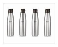 

Sizzle Stainless Steel Grey Water Bottle ( 1000 ml Set of 4 )