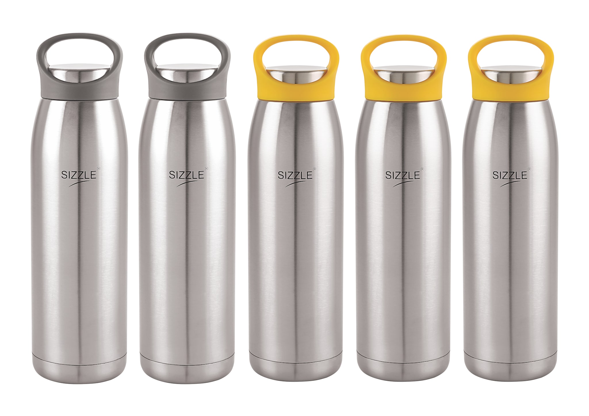 

Sizzle Stainless Steel Yellow Black Water Bottle ( 900 ml Set of 5 )