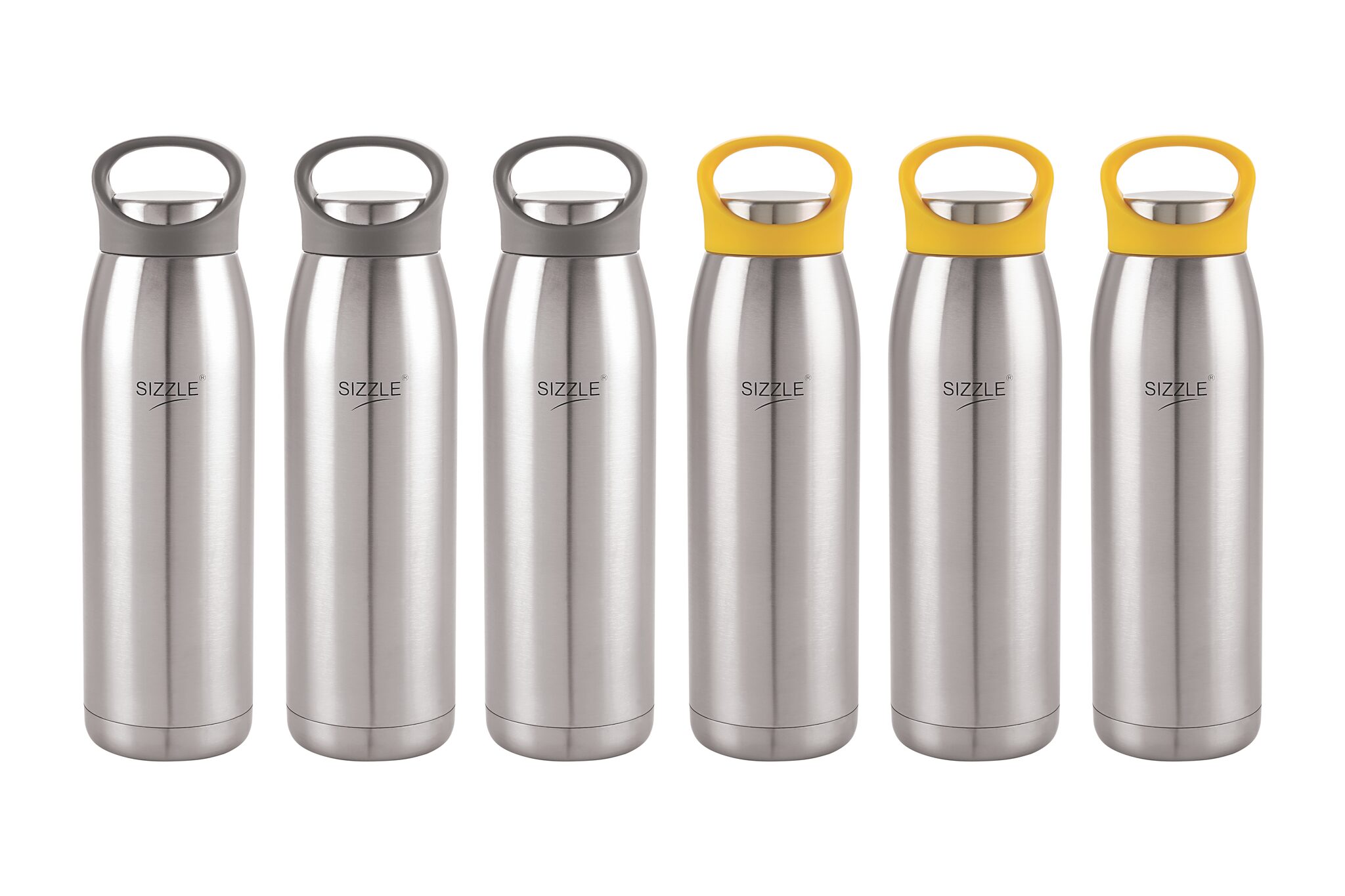

Sizzle Stainless Steel Yellow Black Water Bottle ( 900 ml Set of 6 )