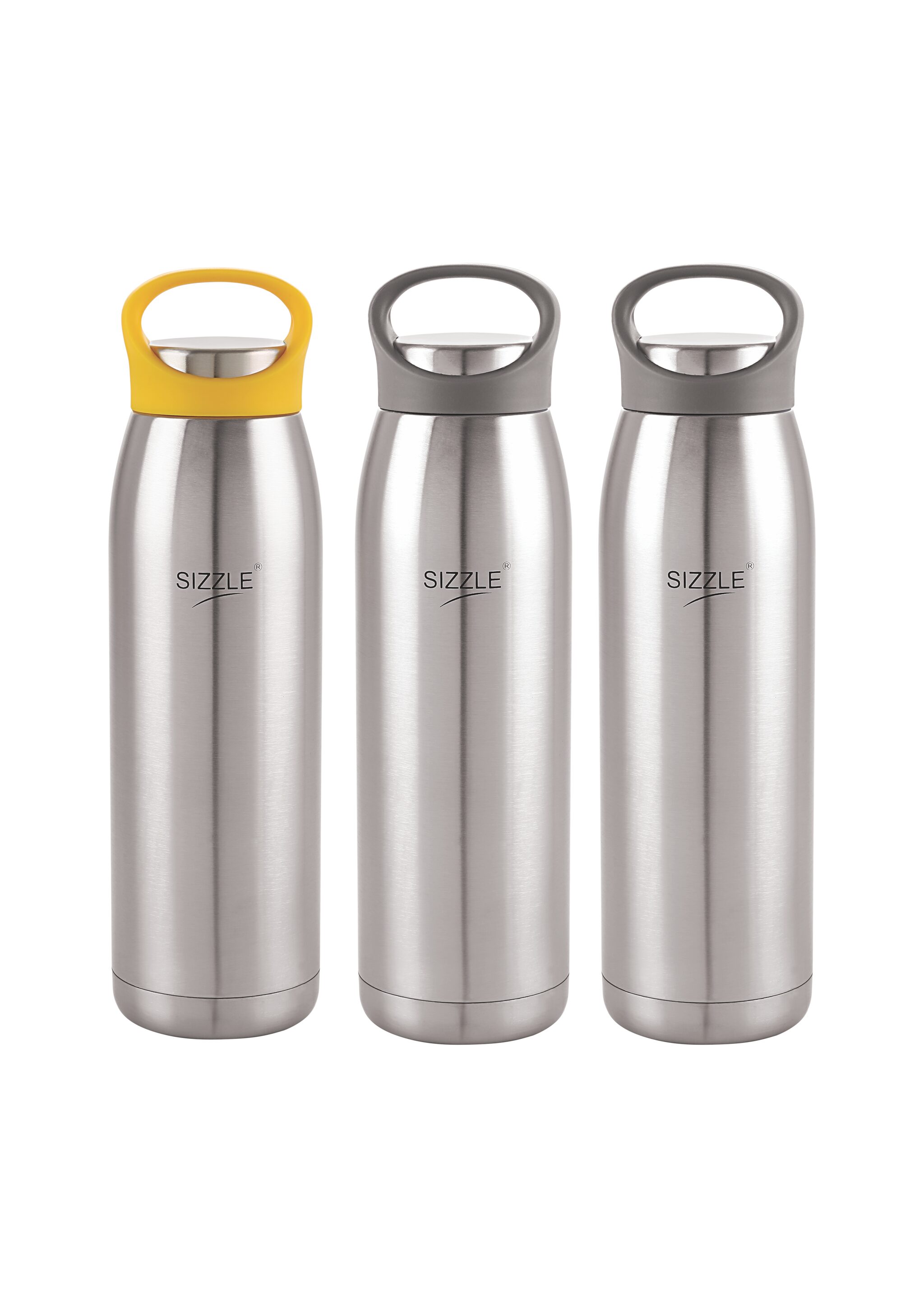 

Sizzle Stainless Steel Yellow Black Water Bottle ( 900 ml Set of 3 )