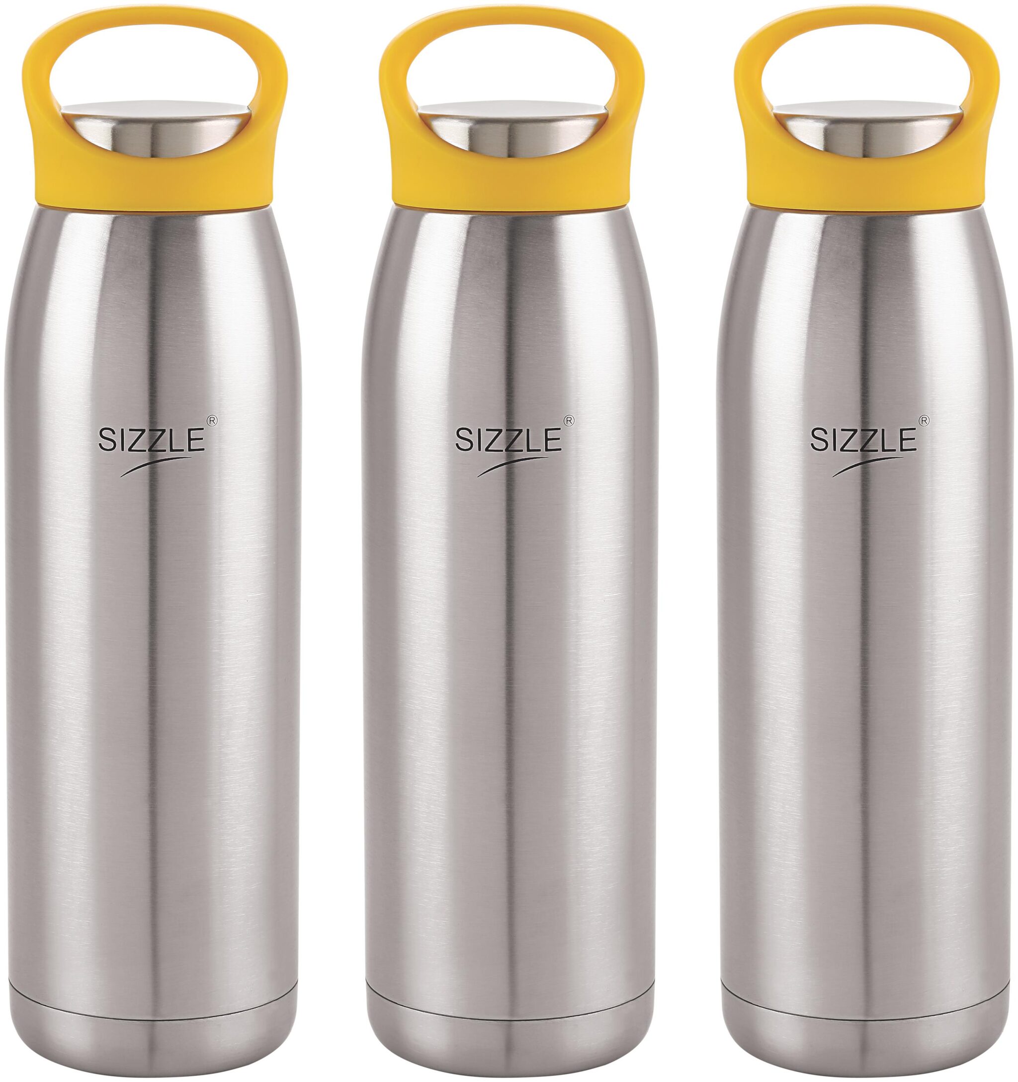 

Sizzle Stainless Steel Yellow Water Bottle ( 900 ml Set of 3 )