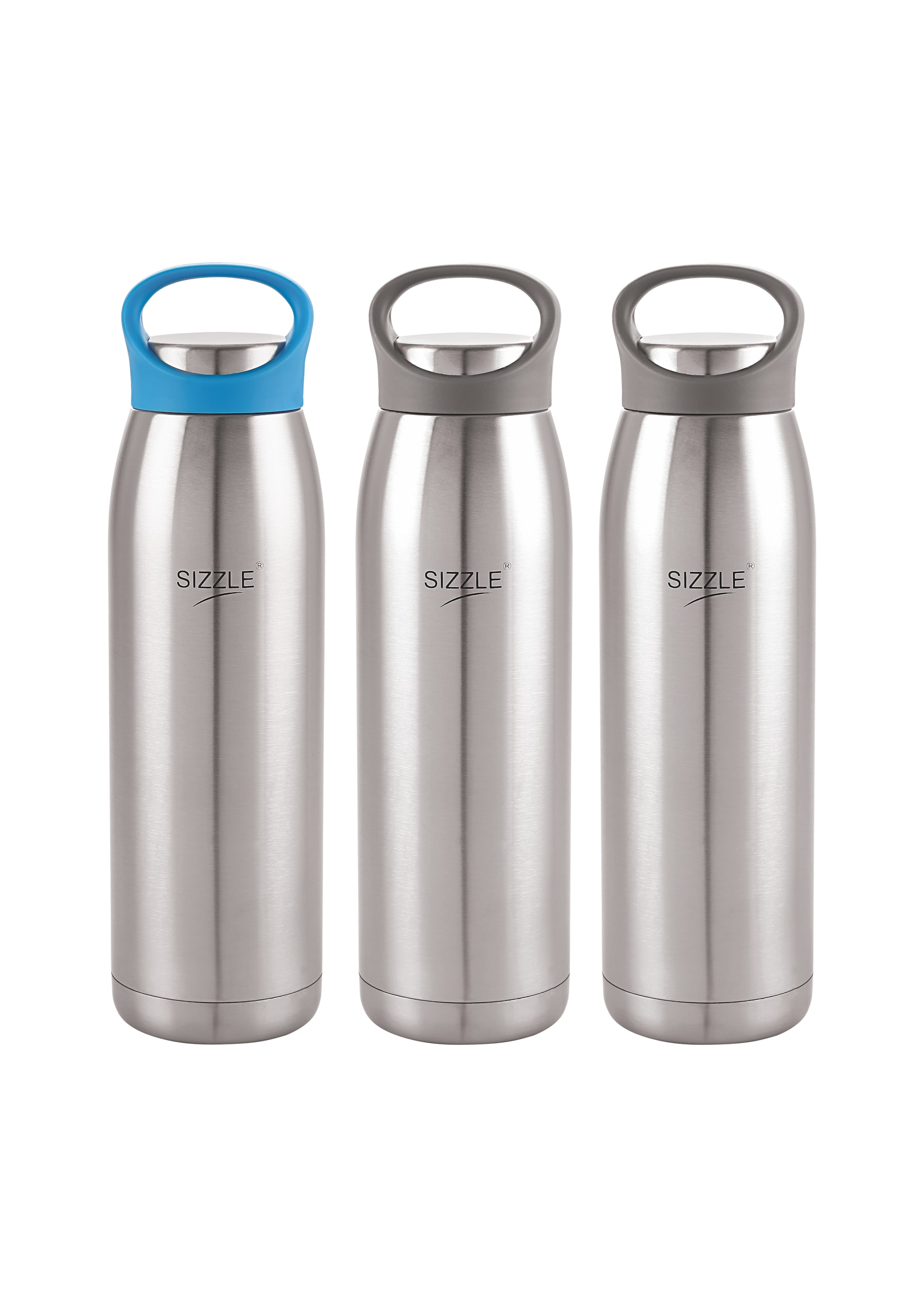 

Sizzle Stainless Steel Blue Black Water Bottle ( 900 ml Set of 3 )