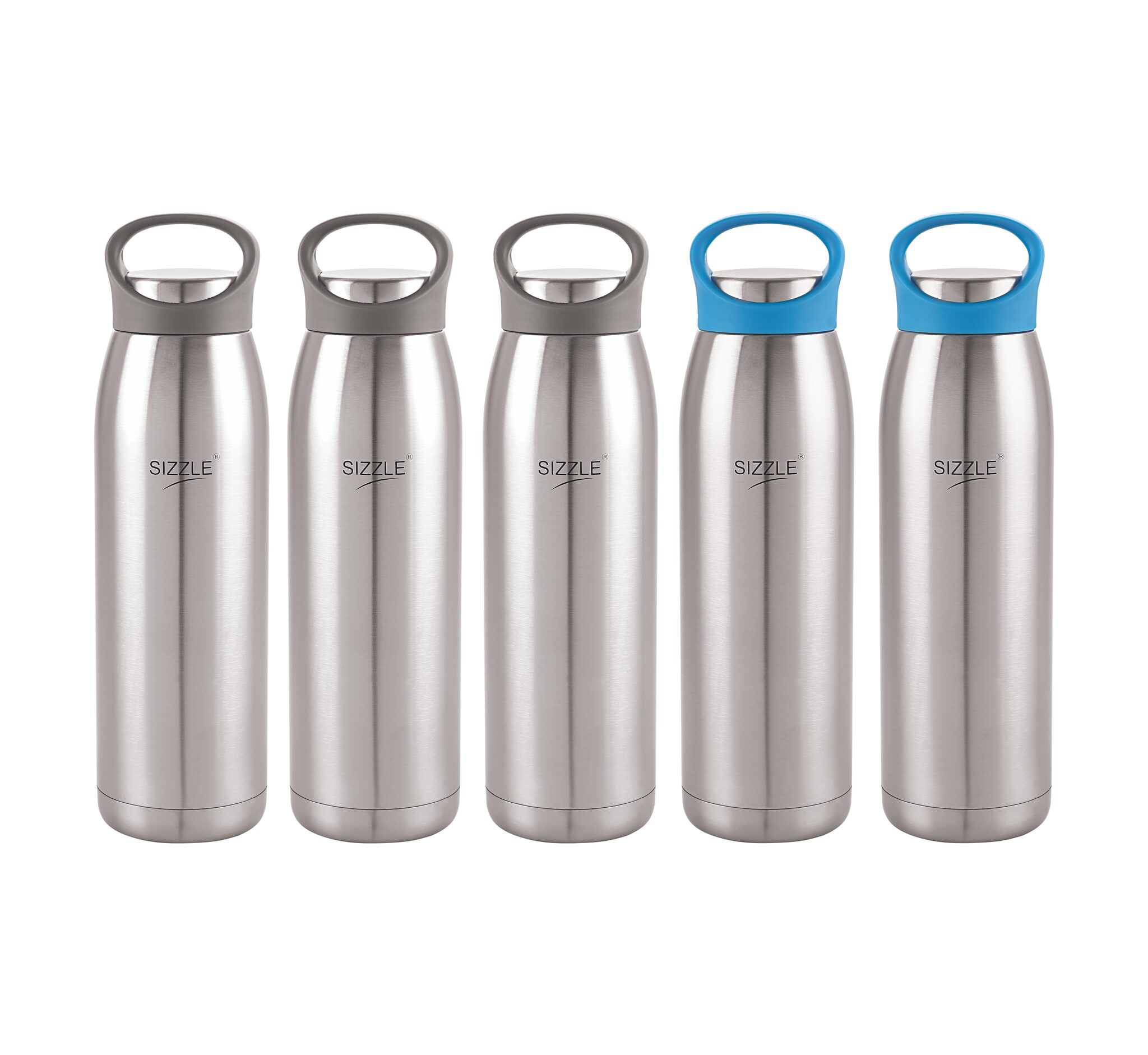

Sizzle Stainless Steel Blue Black Water Bottle ( 900 ml Set of 5 )