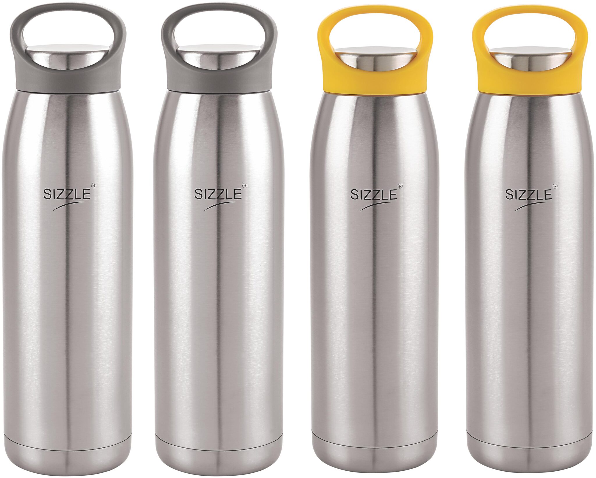 

Sizzle Stainless Steel Yellow Black Water Bottle ( 900 ml Set of 4 )