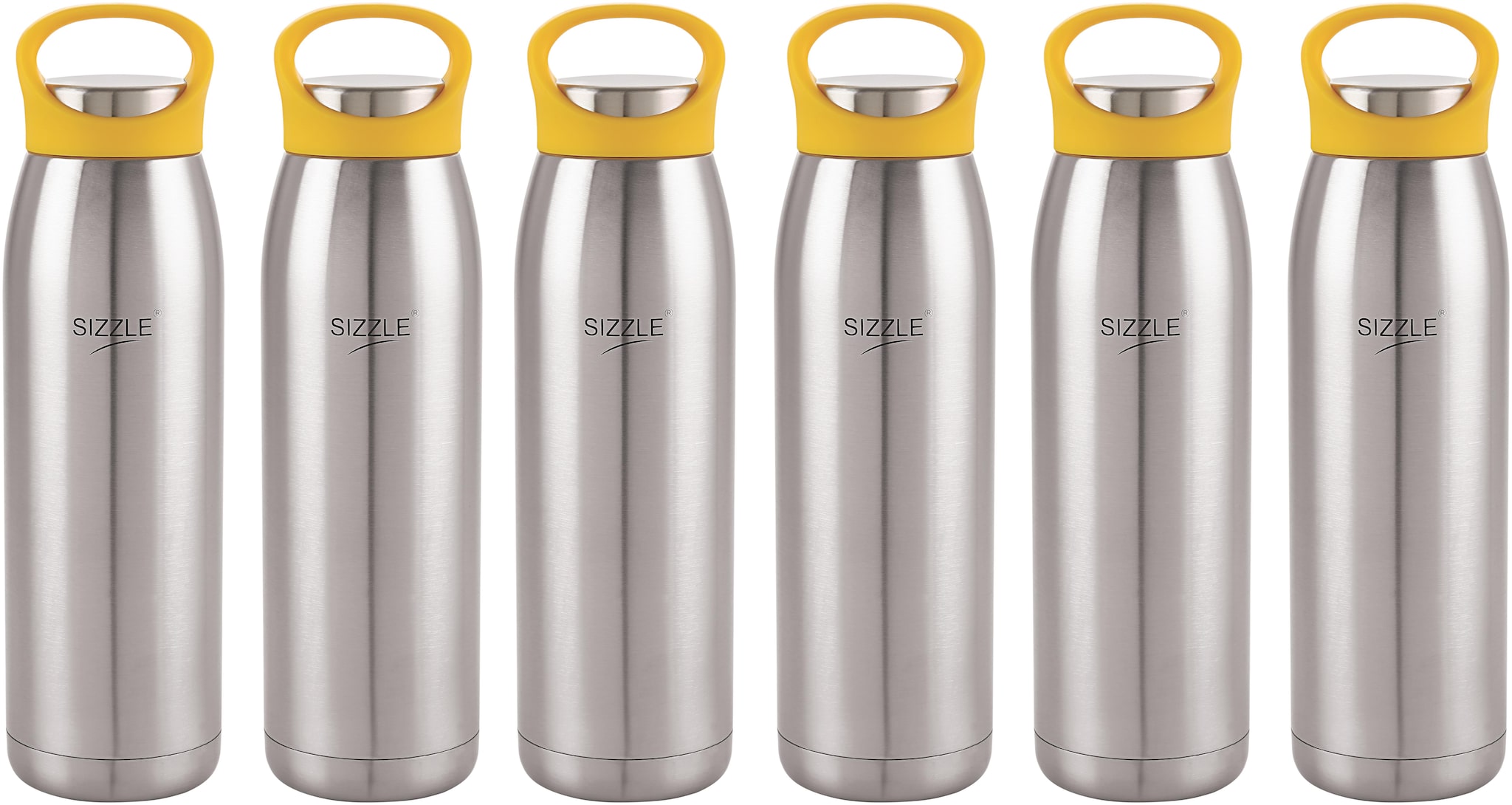 

Sizzle Stainless Steel Yellow Water Bottle ( 900 ml Set of 6 )