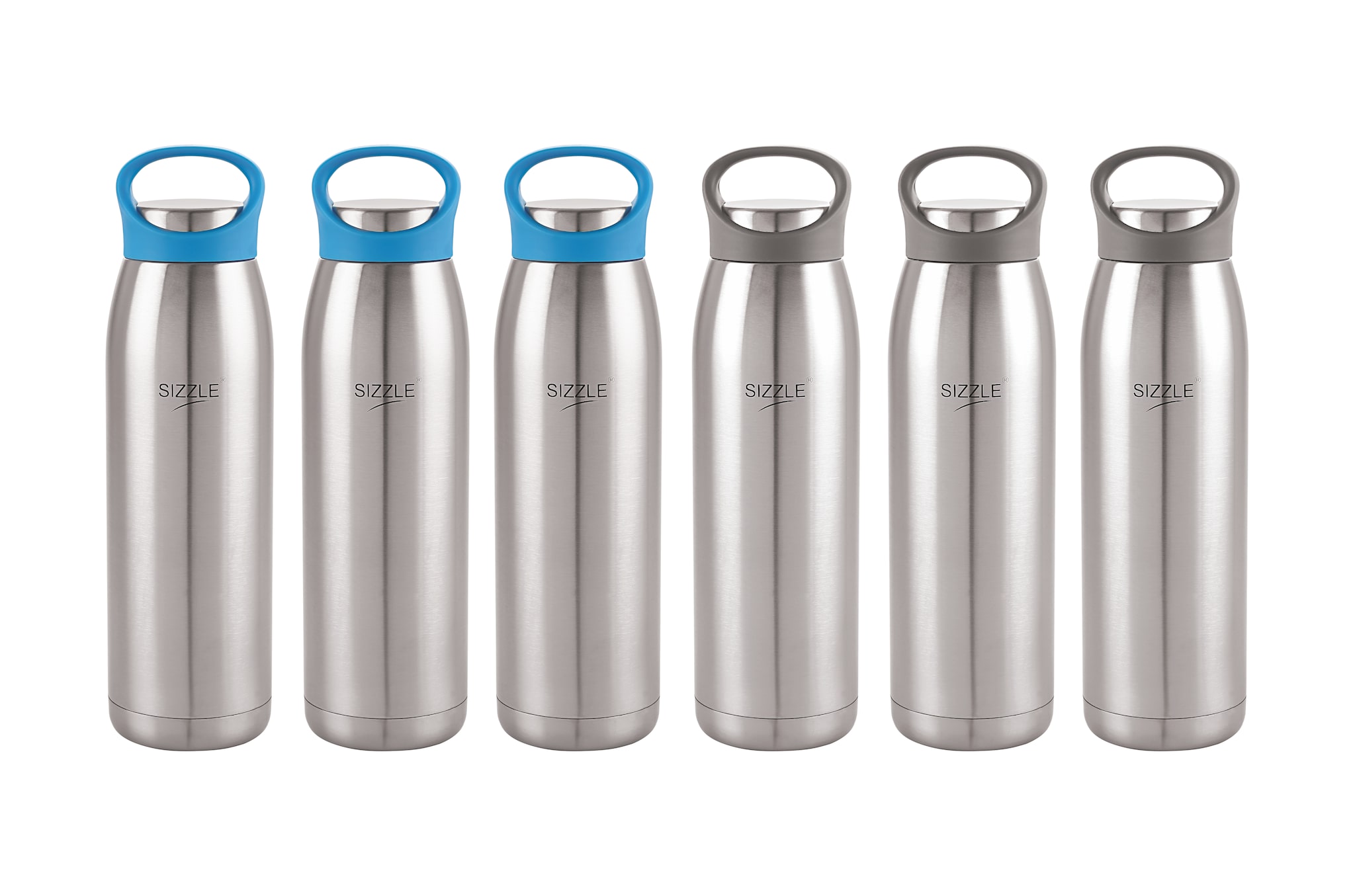 

Sizzle Stainless Steel Blue Black Water Bottle ( 900 ml Set of 6 )
