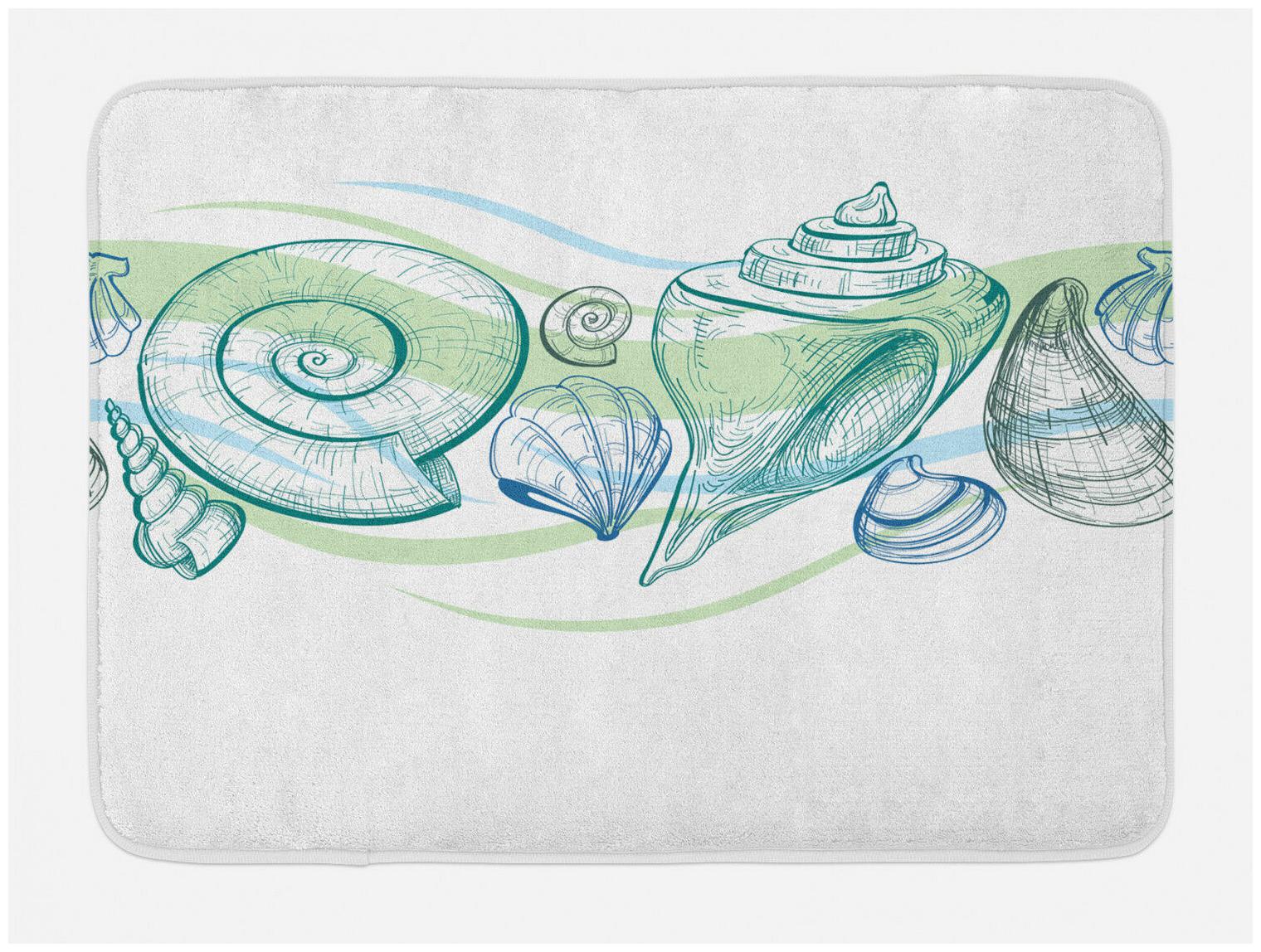 

Sketchy Bath Mat Pastel Color Sealife Non-Slip Plush Mat 29 5 X 17 5 Inches