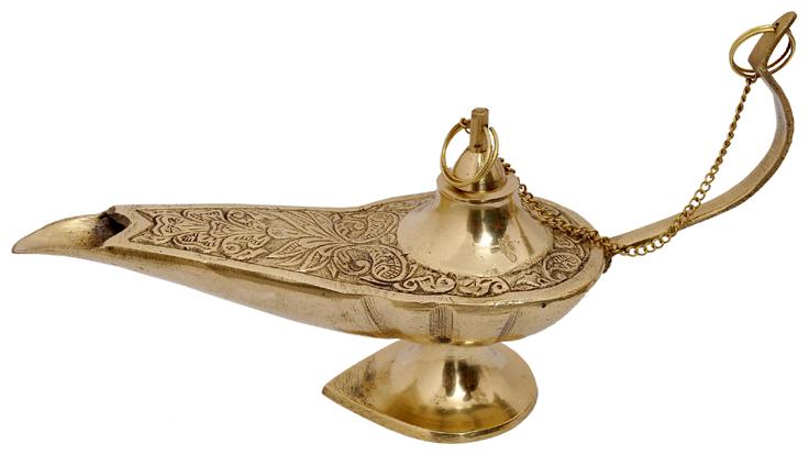 

Skeyaa Decor Vintage Decorative Brass Oil Lamp Aladin Chirag Brass Incense Burner Handicraft use for Home Decoration Gifts Dimensions 9 5 x 3 x 3 5 (Inch) Weight 0 42 kg