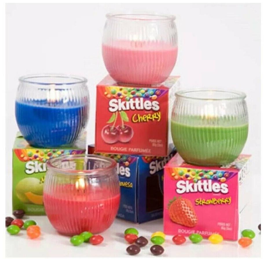 

Skittles Scented Candles 4 pack - Stress Relief for Home and Bathroom