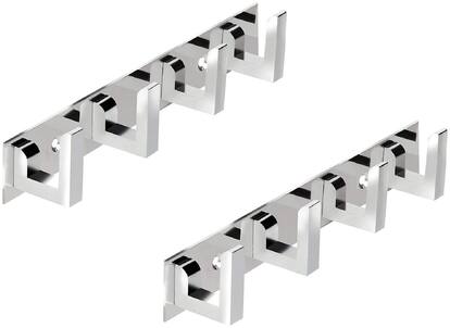 SKYFLY 4 Pin 2 Piece bathroom Wall Hook And Cloth Hanger Rack Saintliness Steel