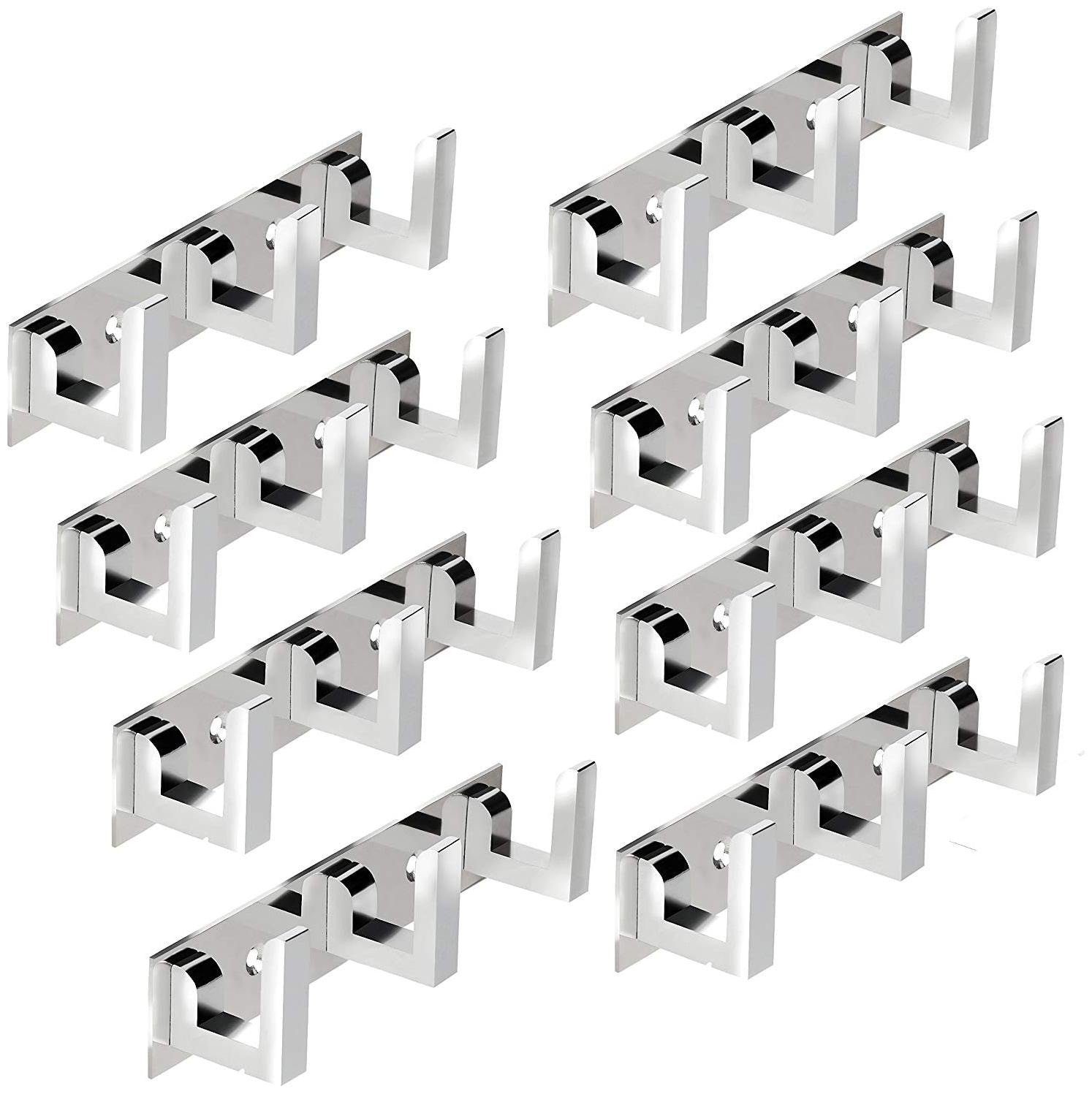 

Skyfly Glossy Classic 3 Pin Bathroom Cloth Hanger Door Wall Hooks For Hanging Keys Clothes Holder 3 - Pronged Hook Rail (Set Of 8)