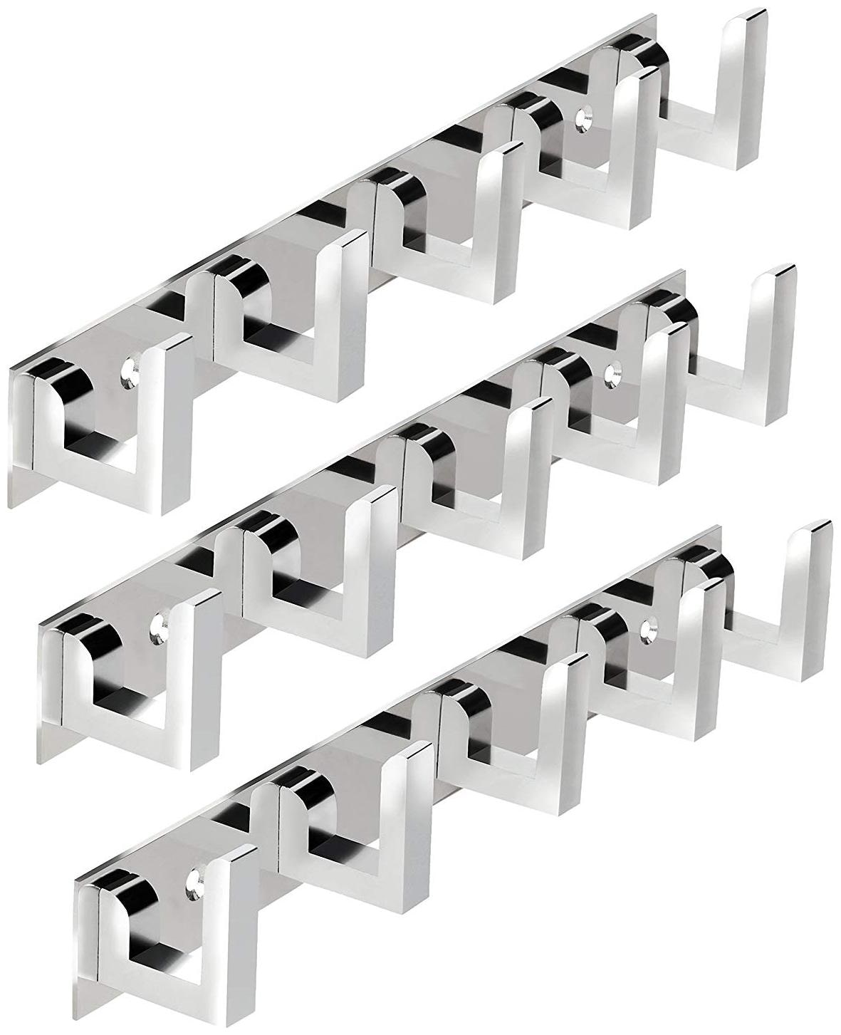 Skyfly Glossy Classic 6 Pin Bathroom Cloth Hanger Door Wall Hooks For Hanging keys;Clothes Holder 6 Pronged Hook Rail
