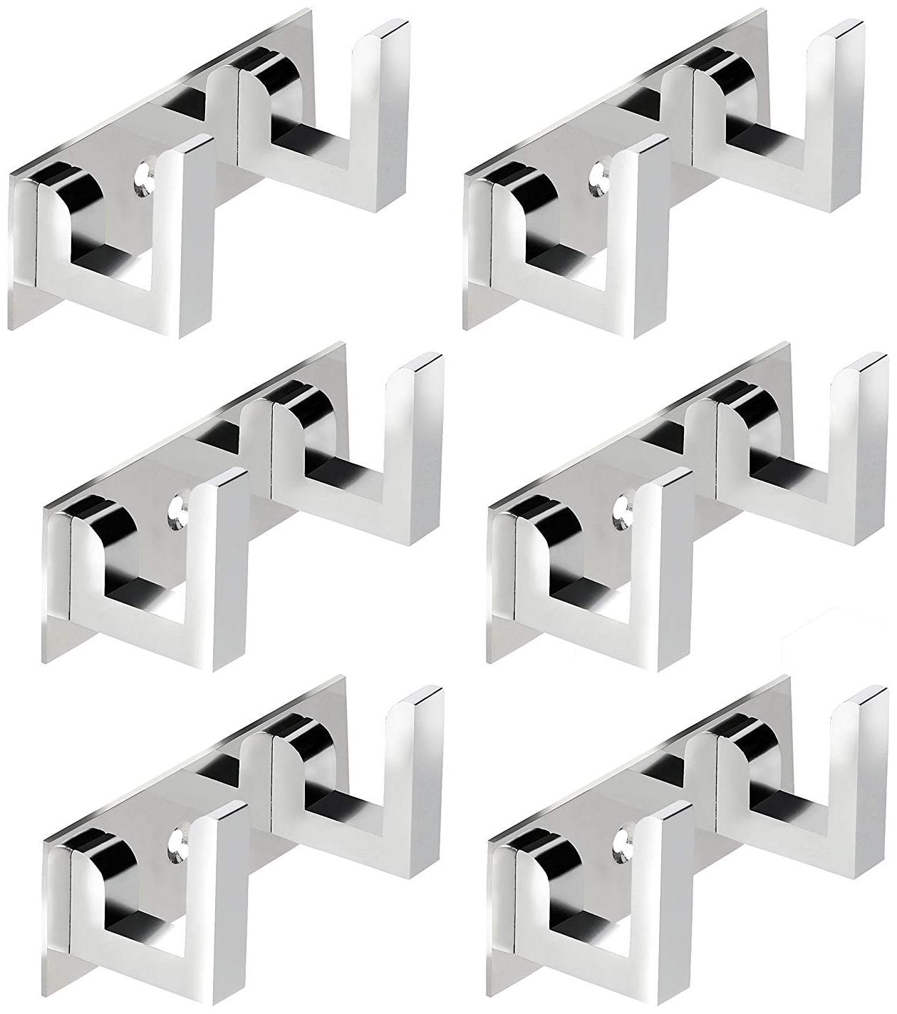 

Skyfly Glossy Classic 2 Pin Bathroom Cloth Hanger Door Wall Hooks For Hanging keys Clothes Holder 2 - Pronged Hook Rail
