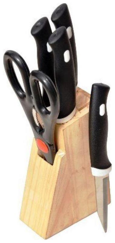 

SKYFLY KITCHEN KNIFE SET WITH WOODEN STAND(SET OF 5 BLACK)