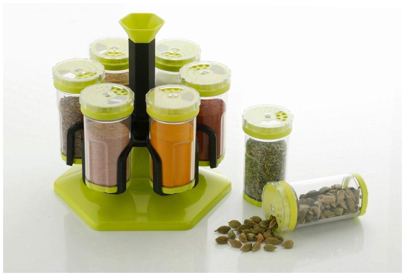 

Skyfly Multipurpose Revolving Spice Rack 250Ml Set Of 6 Round Shape Spice Storage