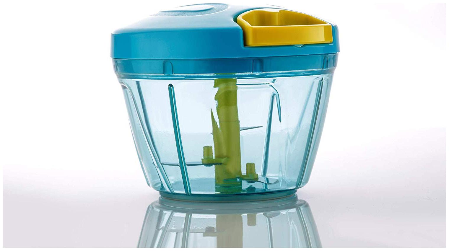 

SKYFLY New Handy Chopper Vegetable Cutter and Chilly Cutter Chopper 3 Stainless Steel Blade System (650 ml 1 Piece Multicolor)