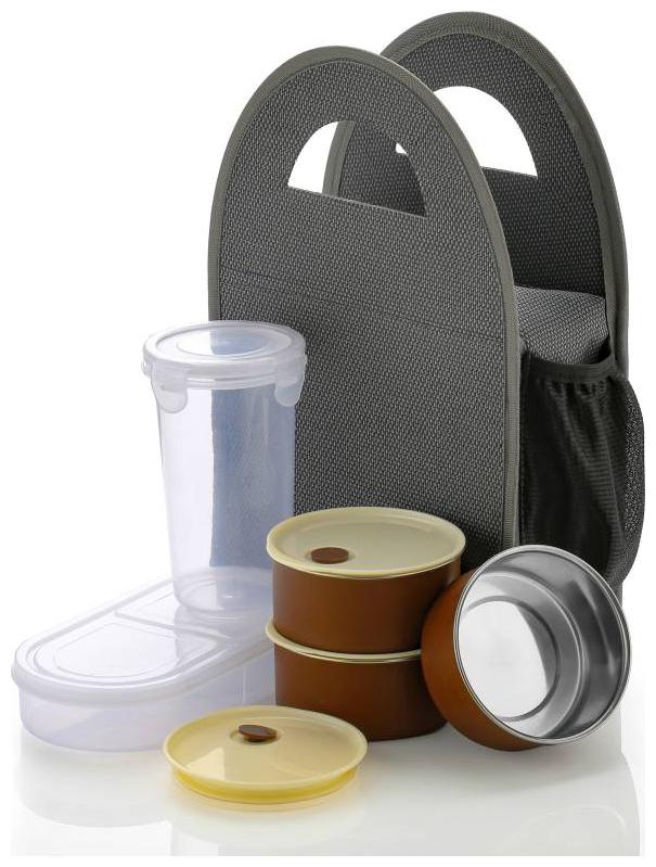 

SKY HEART Grey Lunch box ( Set of 1 700 ml )