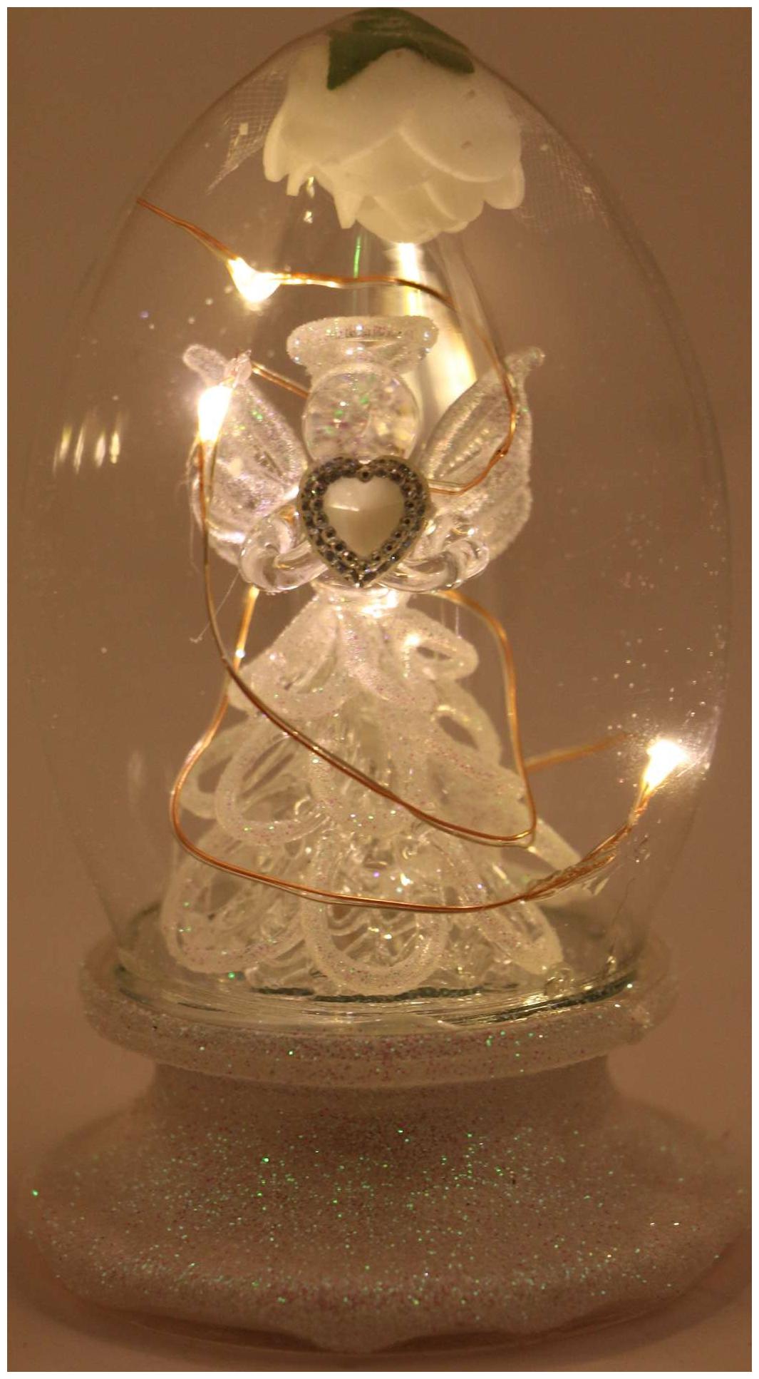 

Skylofts LED Light Changing Silver Angel Crystal Showpiece with Romantic Gift For Sister Friends Family- 13cm