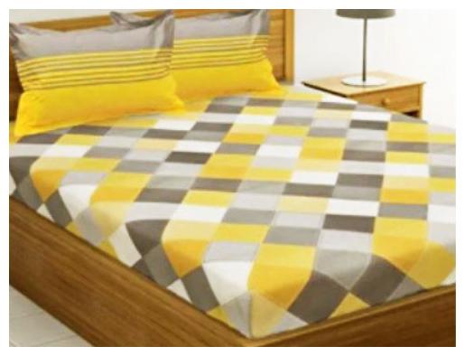 

SkyNaksh Cotton Checkered Double Size Bedsheet 220 TC ( 1 Bedsheet With 2 Pillow Covers Yellow )