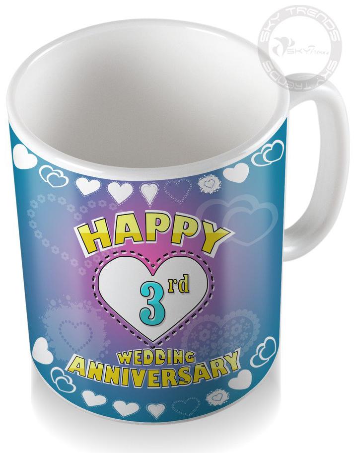 

SKYTRENDS 3rd Happy Wedding Anniversary Ceramic Coffee Mug