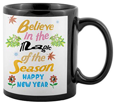 

Skytrends Black Colour Printed Coffe Mug Best Gift For Lovers And Couple For New Year And Christmas
