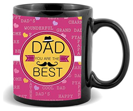 

Skytrends Dad You Are The Best With Dark Pink Background Special Gifts For Father s Day Black Coffee Mug