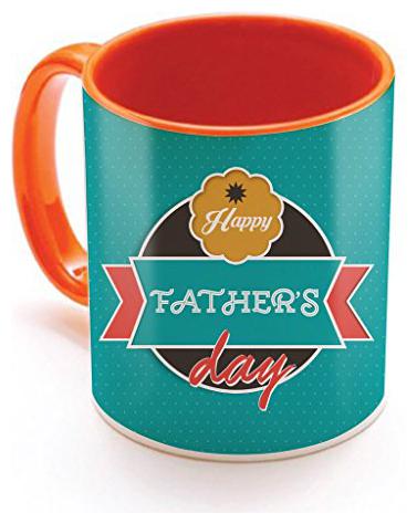 

Skytrends Happy Father s Dad With Circle Multi Color Background Special Gifts For Dad Happy Fatrher s Day Inner Orange Color Coffee Mug