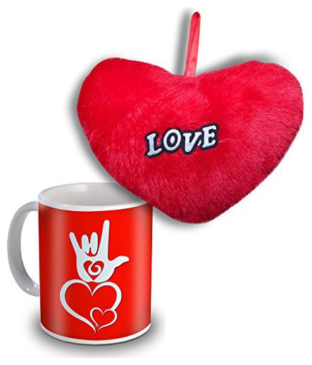 

Skytrends Love Symbol Yellow Heart and Mug Special Gifts For Valentine Day