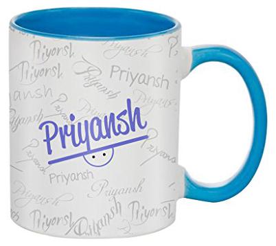 

Skytrends Priyansh Birthday Gift Blue Coffee Mug 350 ML