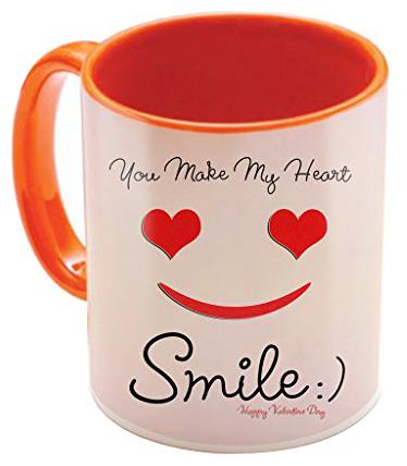 

Skytrends Valentine Gifts for Boyfriend Girlfriend Love Printed Mug Orange I Love U Forever Perfect Gift For Wife Husband Fiance Anniversary And Birthday Orange Mug Design 197