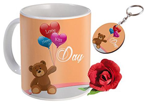 

Skytrends Valentine Combo Gift For Girlfriend Printed Coffee Mug Keychain Artificial Rose Gift For Kiss Day Propose day Promise Day Hug Day Rose Day Gifts