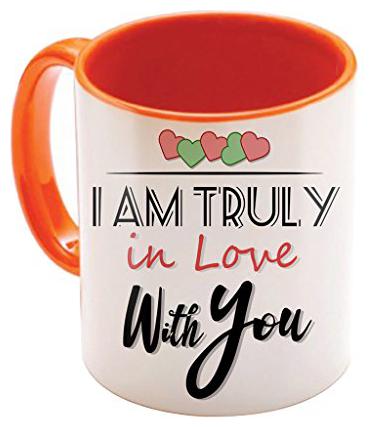 

Skytrends Valentine Gifts for Boyfriend Girlfriend Love Printed Mug Orange I Love U Forever Perfect Gift For Wife Husband Fiance Anniversary And Birthday Orange Mug Design 179